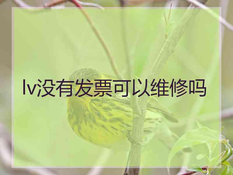 lv没有发票可以维修吗