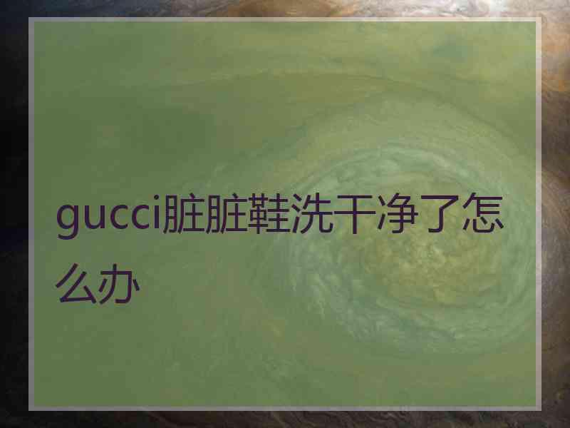 gucci脏脏鞋洗干净了怎么办