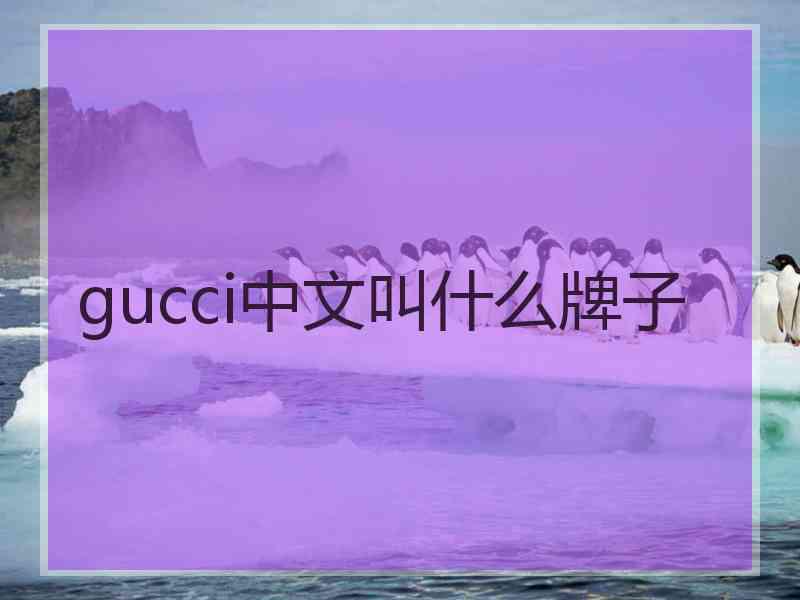 gucci中文叫什么牌子