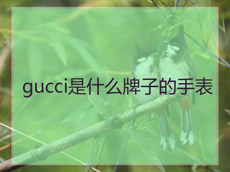 gucci是什么牌子的手表