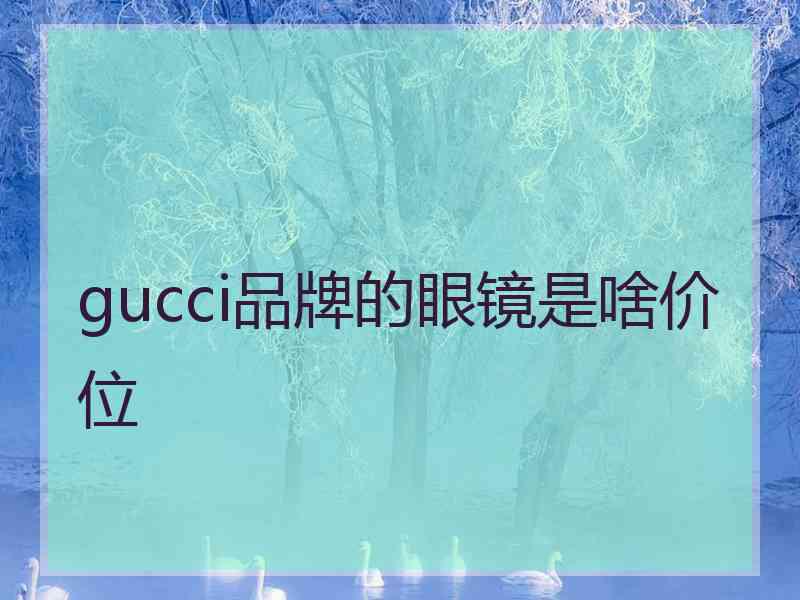 gucci品牌的眼镜是啥价位