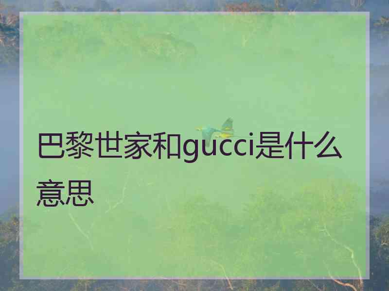 巴黎世家和gucci是什么意思