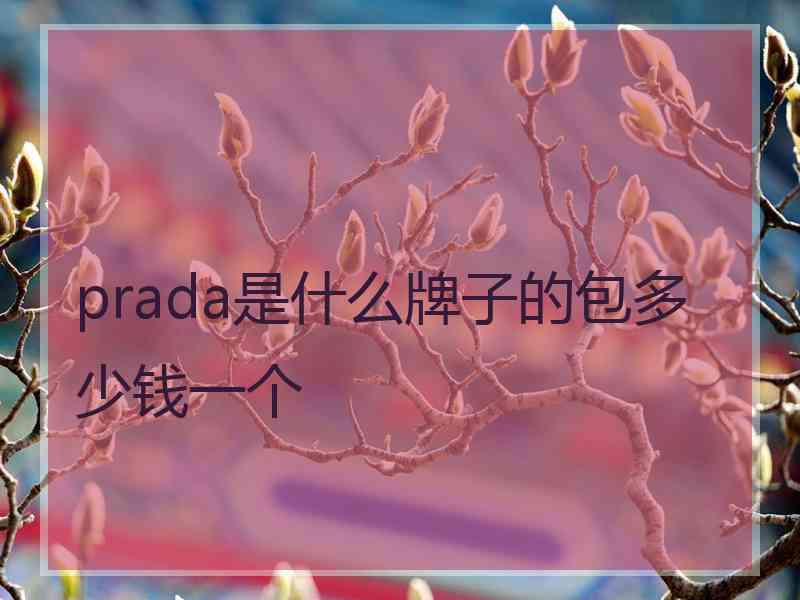 prada是什么牌子的包多少钱一个